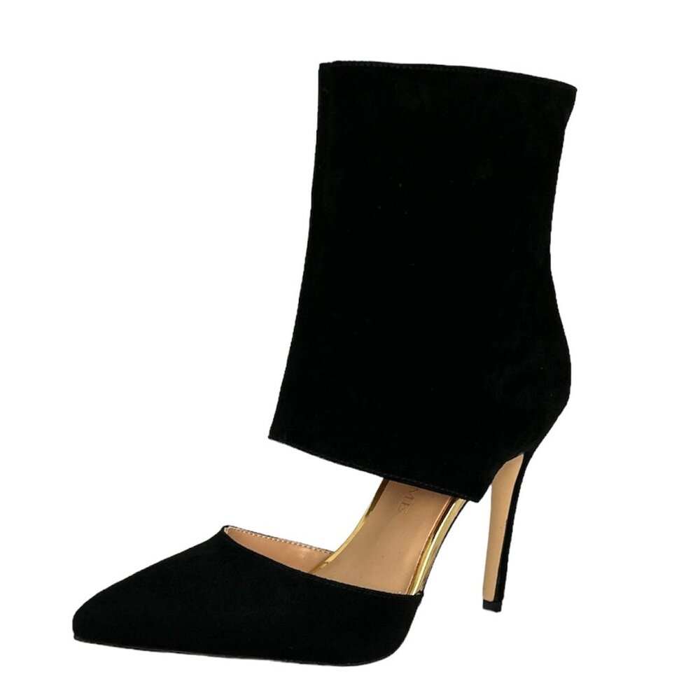 THINGS II COME JELYN Luxurious Dress Shooties Stiletto Heels Boots Black - Picture 2 of 7